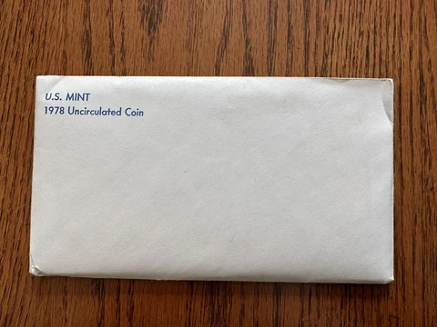 1978 US Mint Uncirculated Set P&D 12 Coins In Original Government Envelope OGP Cover