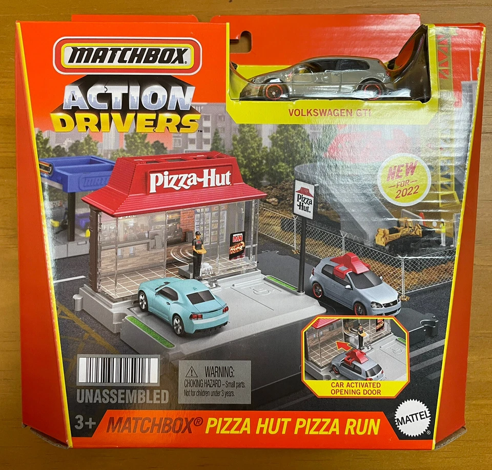 Matchbox Action Drivers 1:64 Pizza Run Car Play Set - Gray