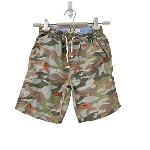 Boden Boys Green Brown Camo Embroidered Animals Pull On Shorts Size 10 - Picture 1 of 4