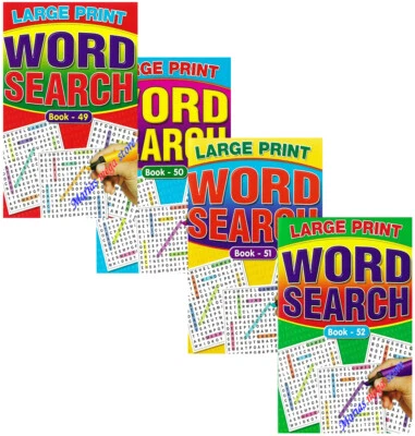 4 X A5 Mega WordSearch Puzzle Book Books Trivia LARGE PRINT BK49-52 - Image 1 of 4