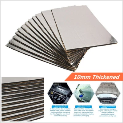 12X 50*30cm 10mm Car Hood Sound Mat Proofing Deadener Heat Noise Insulation Foam - Image 1 of 4