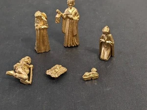 Vintage Miniatur 6-teiliges Weihnachtskrippenset Kunststoff gold - Bild 1 von 7