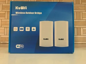 KuWfi Puente Inalámbrico Paquete de 2 Modelo CPE120 300Mbps 2.4G Kit CPE Exterior - Imagen 1 de 5