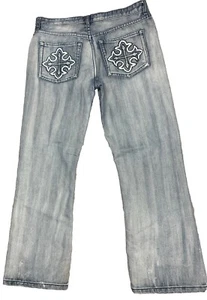 Vintage Route 66 Jeans Herren 33x40 Cross Pocket Stitch Lightwash Distressed Y2K - Bild 1 von 21