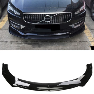 For Volvo S60 S80 S90 Universal Front Bumper Lip Spoiler Splitter Glossy Black - Image 1 of 4