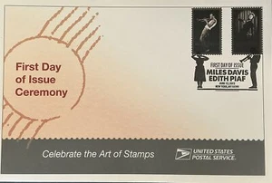 Programa de ceremonia USPS 4692-4693 millas Davis Edith Piaf Jazz genial - Imagen 1 de 3