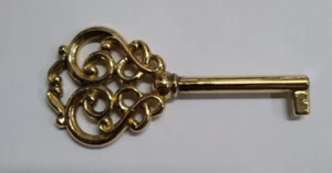 Universal Skeleton Furniture Cabinet Key Lock Polished Solid Brass Plated 3" - Picture 1 of 3