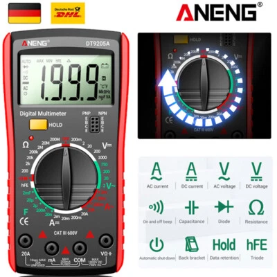 MARKENLOS Digital Multimeter Voltmeter Strom Amperemeter Kapazität Profi Prüfer Messgerät