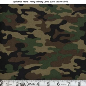 Tela 100 % algodón camuflaje de estilo militar vendida por 1/4 yarda - Imagen 1 de 1