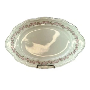 Vintage MITTERTEICH Oval Serving Platter LADY BEATRICE Gilded Rims 12.5" Germany - Picture 1 of 17