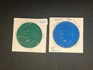 1960 Armour Nellie Fox coins (2) - blue and green - EXMT condition - White Sox - Picture 1 of 5