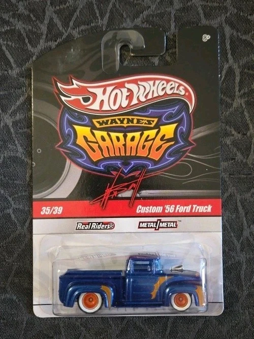 Camión Ford Chase Real Riders azul Hot Wheels Wayne's Garage Custom '56 Foto 1 de 1