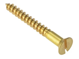 ForgeFix Skru Kayu Brass Padu, Slotted Countersunk 1.3/4 inci x 10, Kotak 200 - Picture 1 of 1