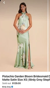 Birdy grau Stephanie Pistazie matt Satin Garten Blüte Brautjungfernkleid - Bild 1 von 1