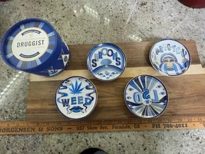 Jonathan Alder druggist porcelain coasters - Picture 1 of 4