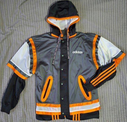 Rare Vintage Adidas Cybercore Track Jacket Y2K Dark Green Orange Mesh ...