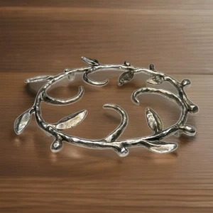 MICHAEL ARAM Large Vine Trivet 10” X 8.5” Oval Nickel Plate For Serving Vtg - Picture 1 of 6