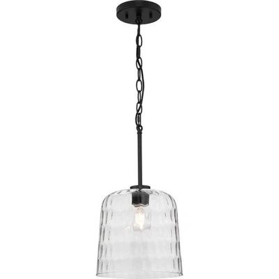 Progress Lighting Mauzy Collection 1-Light Black Pendant with Water Glass Shade - Image 1 of 4
