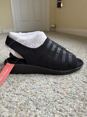 Easy Spirit Kalilah2 Black Dressy Slingback Wedge Sandals Size 8 W NEW IN BOX - Image 1 of 4