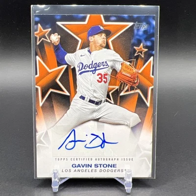 2025 Topps Series 1 - Gavin Stone Orange Baseball Stars Autograph 17/25 Dodgers - Image 1 of 2