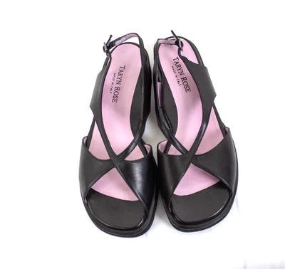 Taryn Rose Leather Slingback Sandals Flats  US 11 EU 41 Chunky Sole Italy Made - Image 1 of 4