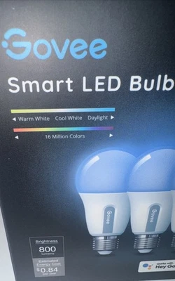 Govee RGBWW Smart LED Bulb - 2 Pack of Bulbs - Model H6008 - E26 Base - 9 watt - Image 1 of 4