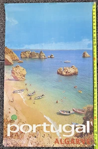 Póster vintage del Algarve Portugal años 70 playa foto barcos natación vacaciones viaje - Imagen 1 de 10