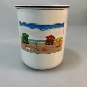 Villeroy & Boch Design Naif Beach Porcelain 4.5" Utensil Storage Jar Canister - Picture 1 of 7