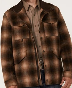 Powder River Outfitters Mens Plaid Wool Jacket 2XL Brown Western Country New - Picture 1 of 8