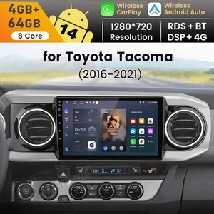 4+64GB 8Core Android 14 For Toyota Tacoma 2016-2021 Carplay Car Stereo GPS Radio - Picture 1 of 19