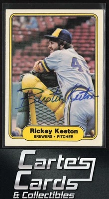 Rickey Keeton 1982 Fleer #146 Milwaukee Brewers RC TTM/IP Signed Auto - Image 1 of 2