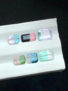10.55 cts Bi colour Natural tourmaline lot 8.5mmx6.5 - Picture 1 of 3
