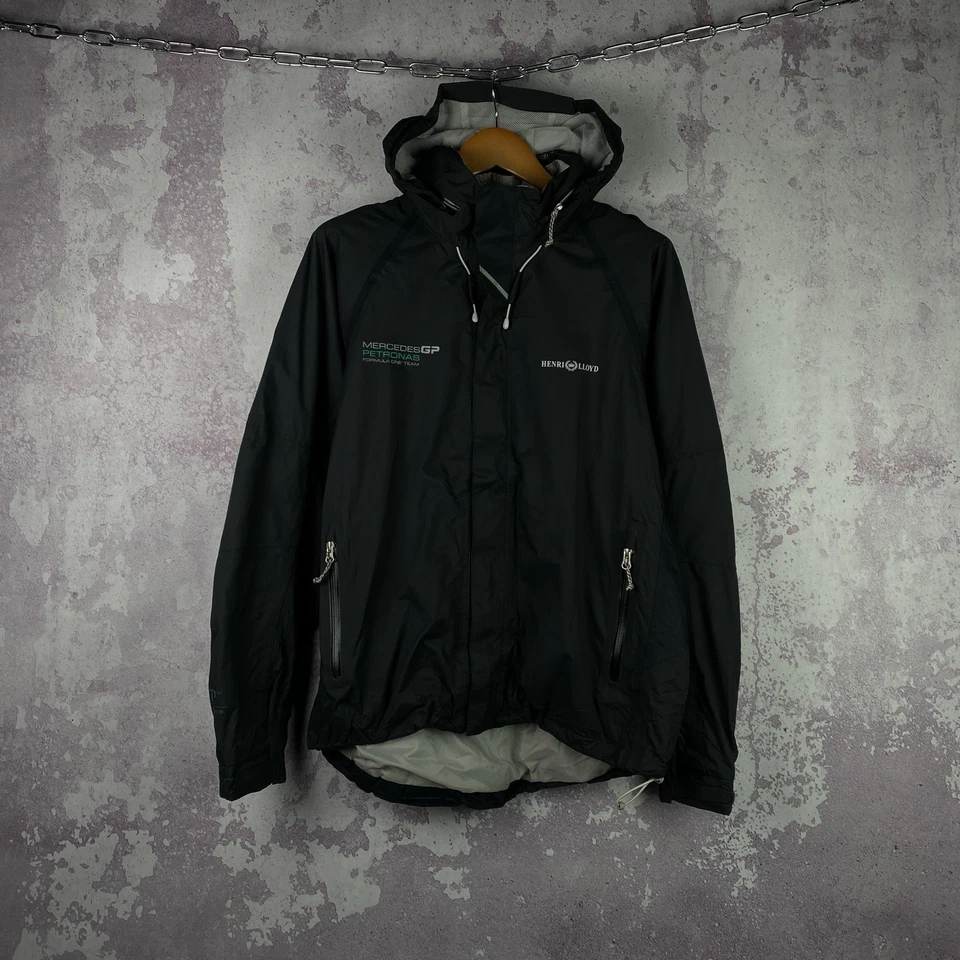 Винтажная мужская куртка Henri Lloyd Mercedes Benz черная с длинным рукавом нейлон размер L - Изображение 1 из 4