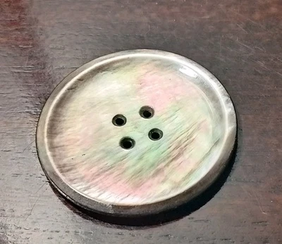 50mm Extra Large Lovely Pink Iridescent Shell Vintage Quality Sewing Button XL - Image 1 of 4