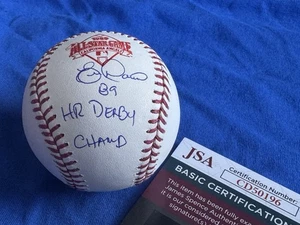 ERIC DAVIS Signed Inscribed 1989 HR DERBY AS Baseball Cincinnati Reds JSA COA - Picture 1 of 1