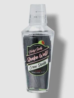 Paquete de 2 calcetines funky grises para hombre Martini Shaker regalo media pantorrilla calcetines talla 6-12 Foto 1 de 2