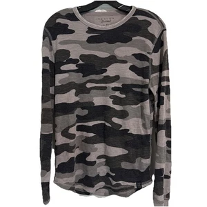 Lucky Brand Herren Small Camo Burnout Langarm Oberteil T-Shirt durchsichtig dunkelgrau P14 - Bild 1 von 4