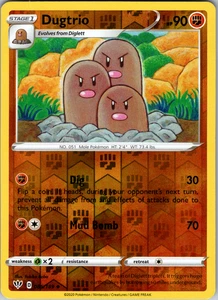 Dugtrio Reverse Holo 085/189 SWSH03: Darkness Ablaze Uncommon - NM - Picture 1 of 2