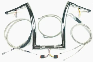 Manillar colgante 14 x 1,5 Plug n Play precableado cromo mono 00 06 Harley FLSTF - Imagen 1 de 2