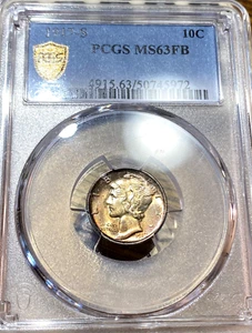 1917-S Mercury Dime PCGS MS63FB Flashy, New Slab Best Price Ebay* CHRC - Picture 1 of 4