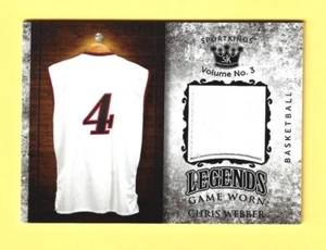 Camiseta deportiva Sportkings Vol.3 2021 Chris Webber Legends recuerdos reliquia #LSM-53 - Imagen 1 de 3