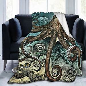 Lion Camel Frog Octopus Jellyfish Bedspread Throw Blanket Birthday Xmas Gift