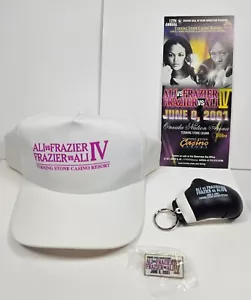 2001 Ali Frazier IV Souvenir Lot Laila Ali vs Jacqui Frazier Hat Keychain Pin + - Picture 1 of 14