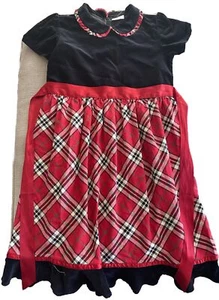Hanna Andersson Christmas Holiday Plaid Dress Holiday Girl's US 10 140 - Picture 1 of 2