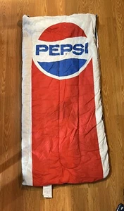Vintage Pepsi Sleeping Bag Adult 68”x 34” Full Zip Open To Blanket - Picture 1 of 8