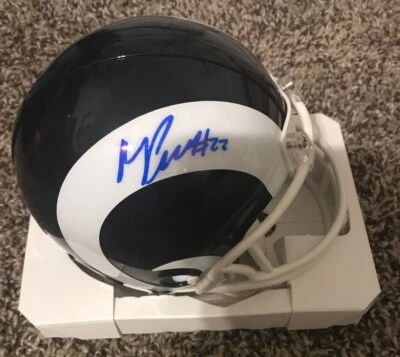 Minicasco firmado por Marcus Peters de Los Angeles Rams Beckett Witness NFL  Foto 1 de 4