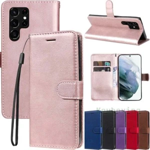 For Samsung S23 S22 S21 S20 S10 S9 S8 Note10 Plus Wallet Flip Leather Case Cover - Picture 1 of 43