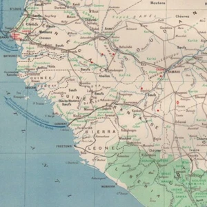 Westafrika Französisch Wirtschaft -- Alte Karte 1938 - Bild 1 von 4