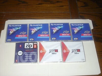 Lote de 7 discos Zip 100 MB, Fujifilm e iOmega (usados) Foto 1 de 3