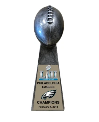SPEEDY AWARDS PHILADELPHIA EAGLES 2018 SUPER BOWL 52 CHAMPS LOMBARDI STYLE FOOTBALL TROPHY 15"